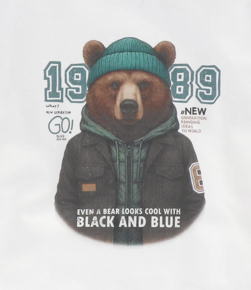 Polera niño con oso 2 años / Crudo
