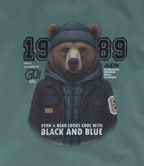 Polera niño con oso 2 años / Petróleo