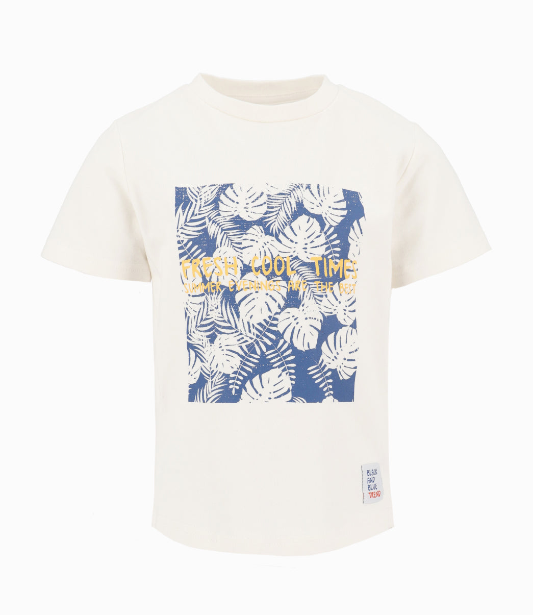 Polera Niño Con Hojas 2 años / Crudo