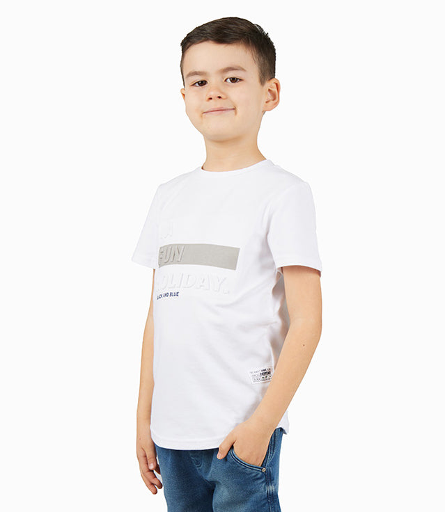 Polera Niño Con Estampado En Relieve 2 años / Blanco