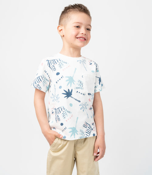 Polera niño con estampado 2 años / Blanco