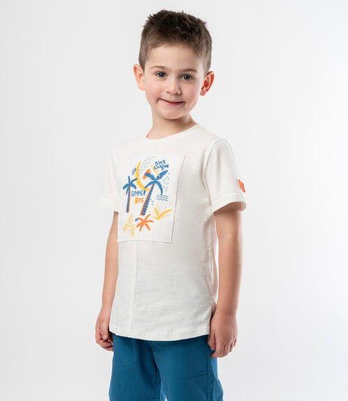 Polera niño con palmeras 2 años / Blanco