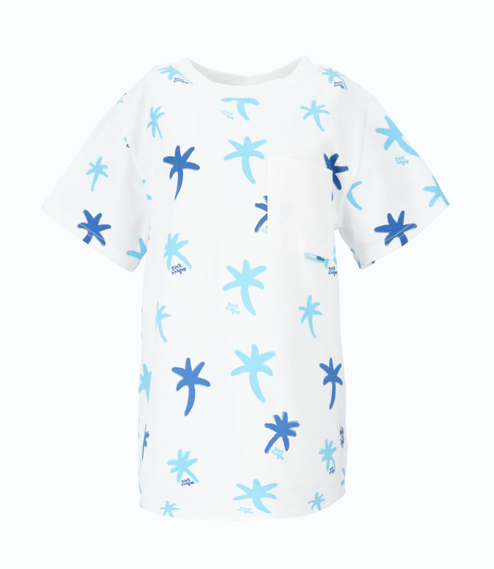 Polera niño con palmeras 2 años / Blanco