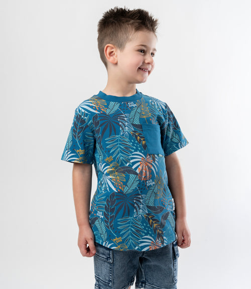 Polera niño con palmeras 2 años / Azul