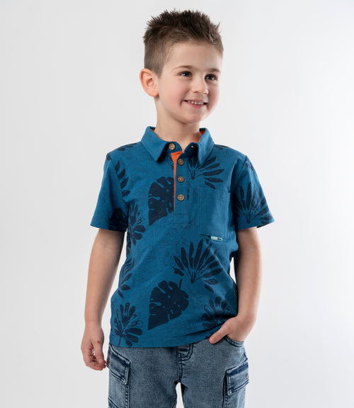 Polera niño con palmeras 2 años / Azul