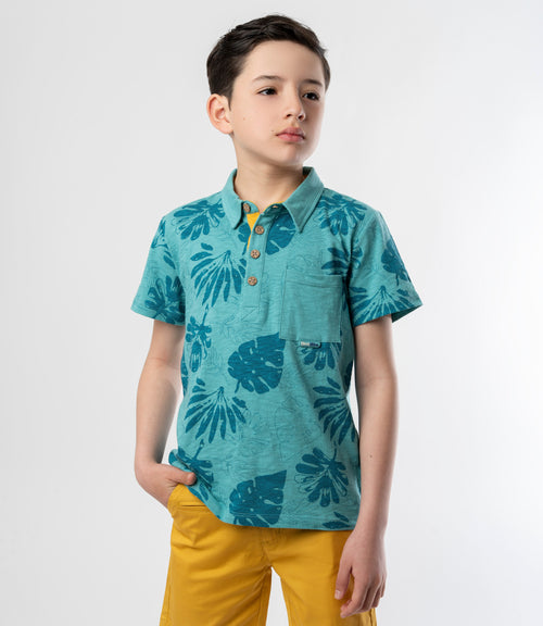 Polera niño con palmeras 2 años / Menta