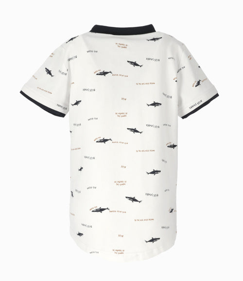 Polera niño con tiburones 2 años / Blanco