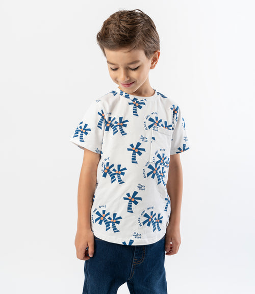 Polera niño con palmeras 2 años / Naranjo