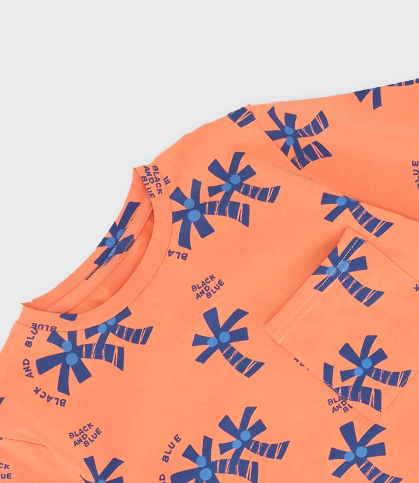 Polera niño con palmeras 2 años / Naranjo