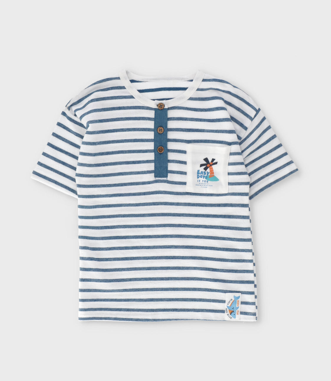 Polera niño con rayas 2 años / Blanco
