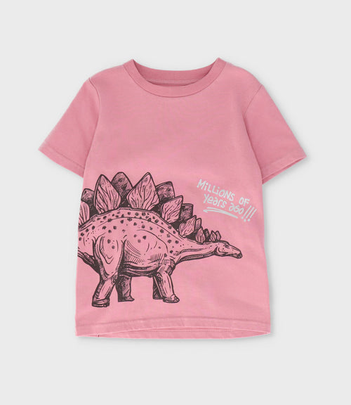 Polera niño con dinosaurio 2 años / Rosado