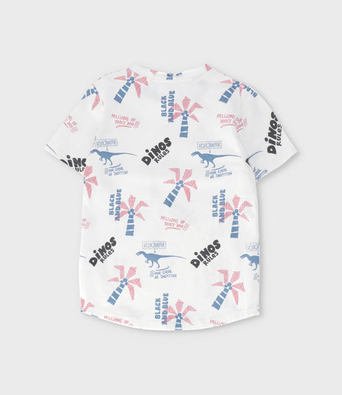 Polera niño dinos 2 años / Blanco