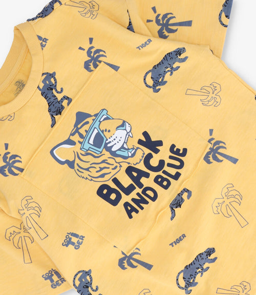 Polera niño con diseño 2 años / Mostaza