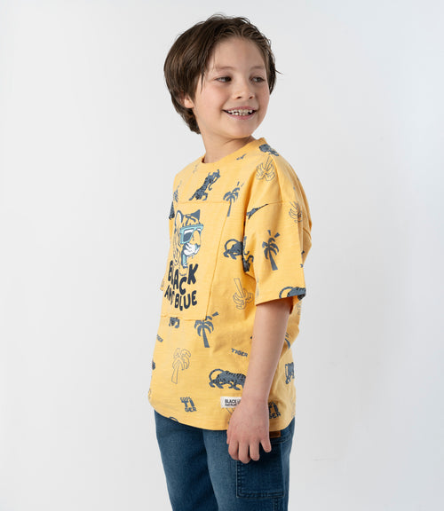 Polera niño con diseño 2 años / Mostaza
