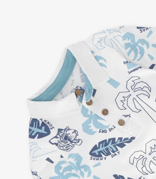 Polera niño con cuello 2 años / Crudo