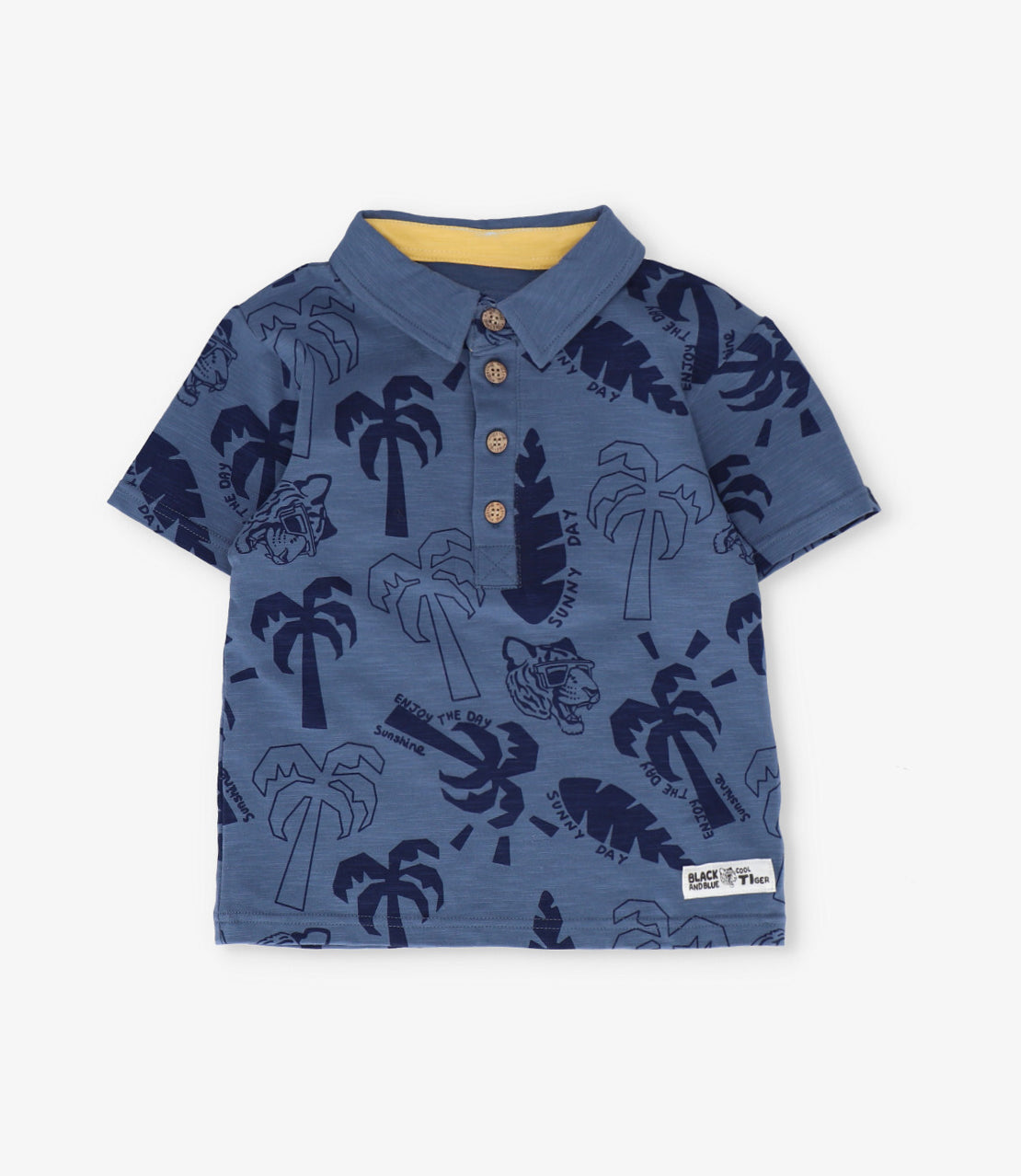 Polera niño con cuello 2 años / Azul