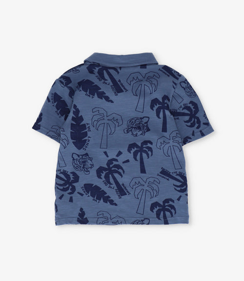 Polera niño con cuello 2 años / Azul