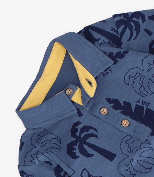 Polera niño con cuello 2 años / Azul