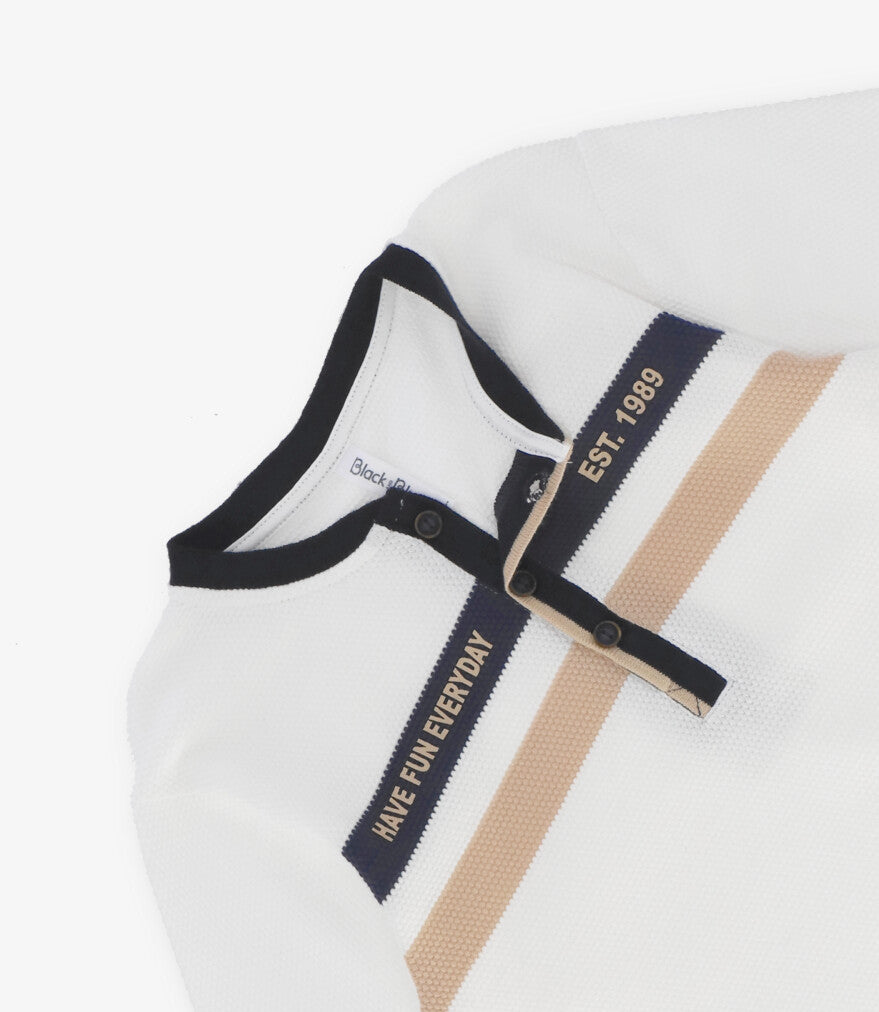 Polera niño con botones 2 años / Blanco
