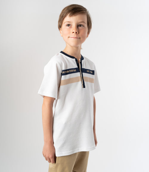 Polera niño con botones 2 años / Blanco
