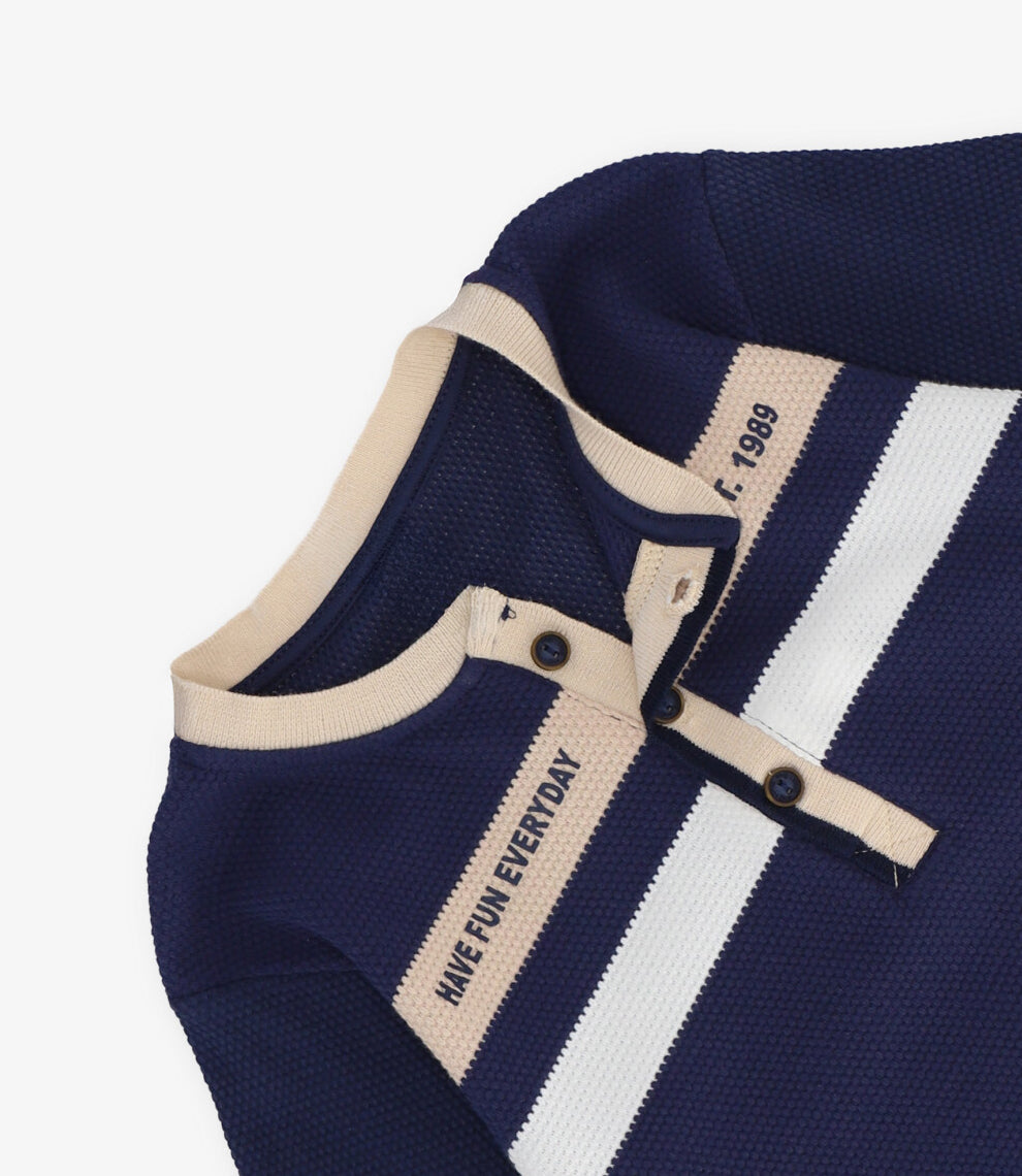 Polera niño con botones 2 años / Azul Marino
