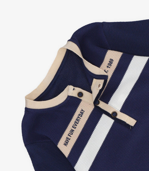 Polera niño con botones 2 años / Azul Marino