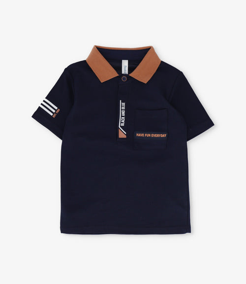 Polera niño piqué 2 años / Azul Marino