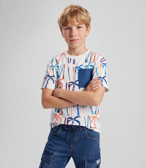 Polera niño palmeras 2 años / Crudo