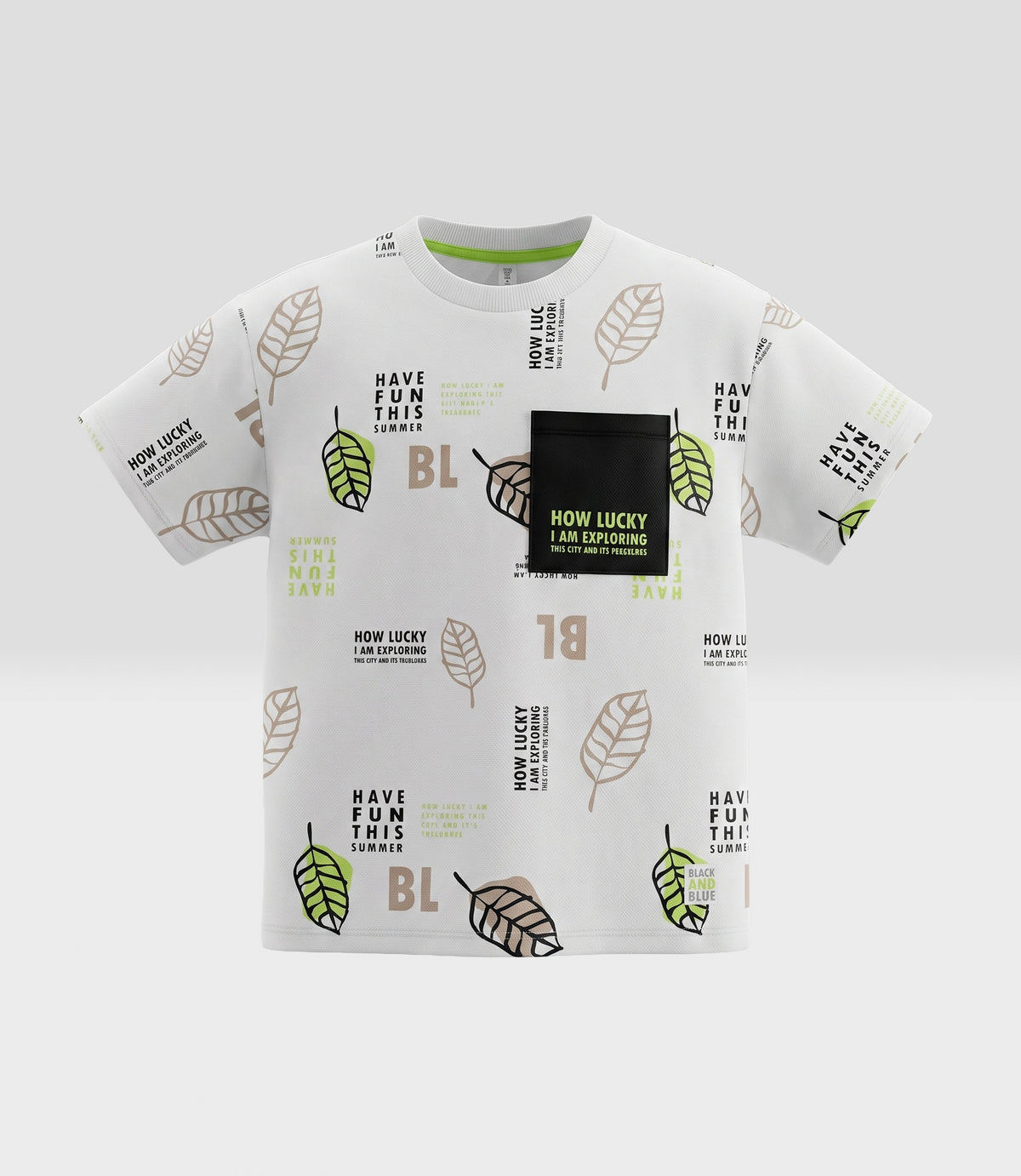 Polera niño hojas 2 años / Crudo
