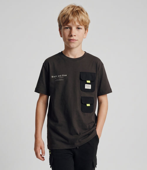 Polera niño cargo 2 años / Gris