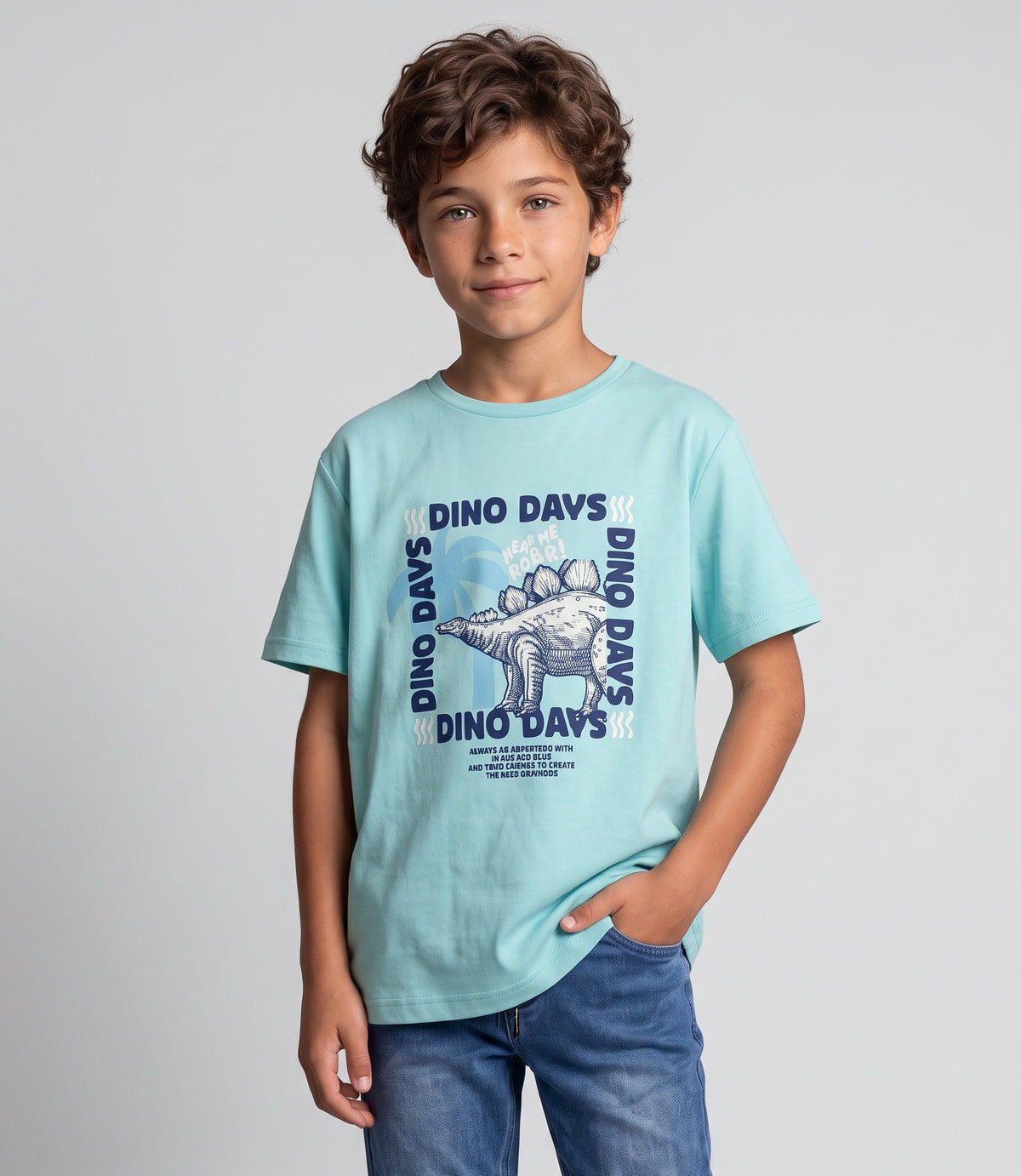 Polera niño dino days 2 años / Celeste