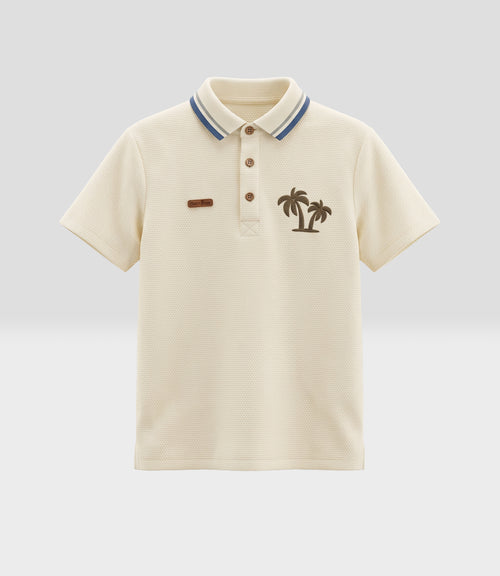 Polera niño polo 2 años / Crudo
