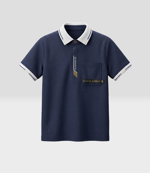 Polera niño piqué con bolsillo 2 años / Azul Marino