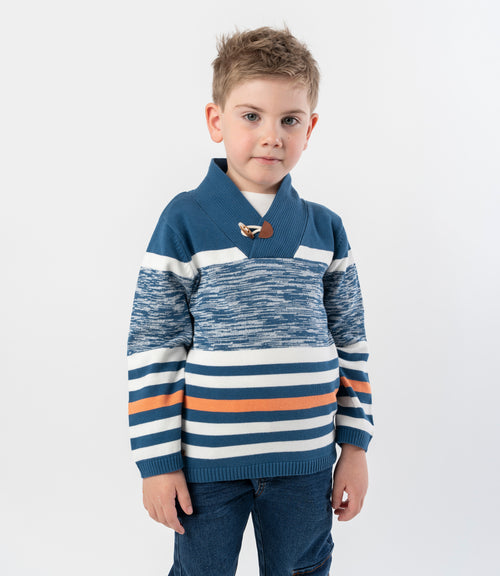 Chaleco niño con rayas 2 años / Azul Marino