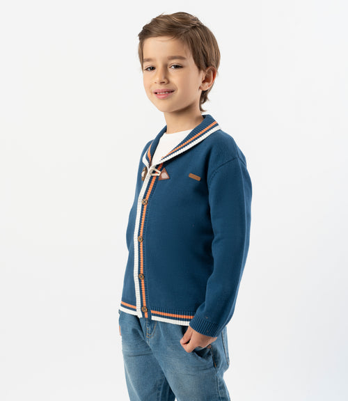 Chaleco niño tejido 2 años / Azul Marino