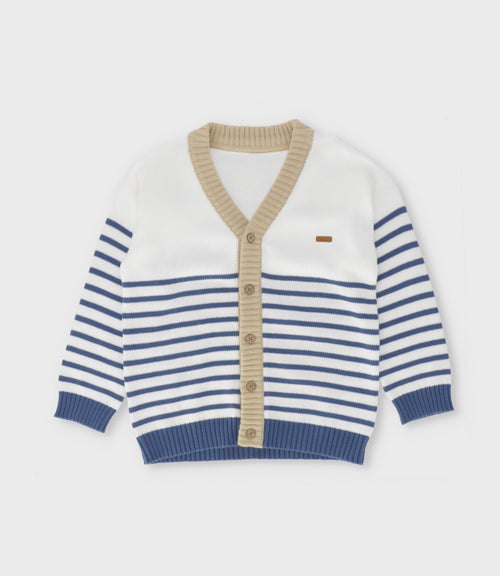 Chaleco niño con rayas 2 años / Blanco