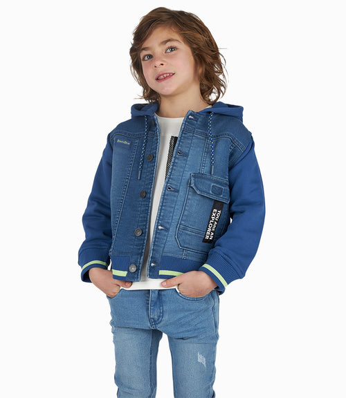 Chaqueta Niño Con Gorro Denim Azul 2 años / Denim Azul