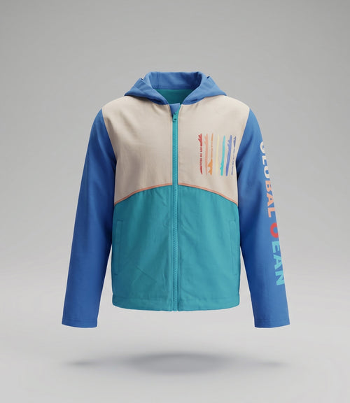 Chaqueta niño color block 2 años / Azul