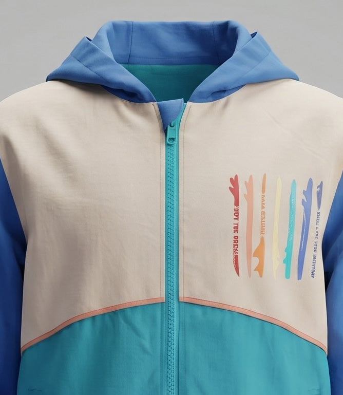 Chaqueta niño color block 2 años / Azul