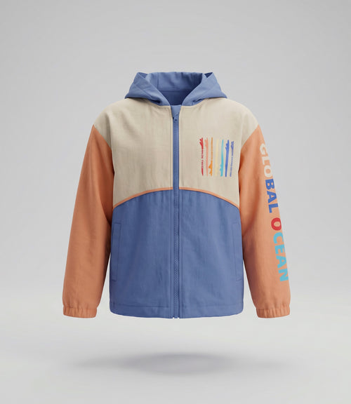 Chaqueta niño color block 2 años / Naranjo
