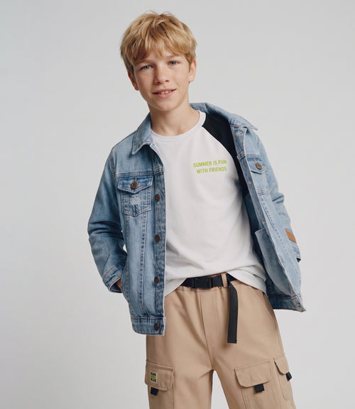 Chaqueta niño denim 2 años / Celeste