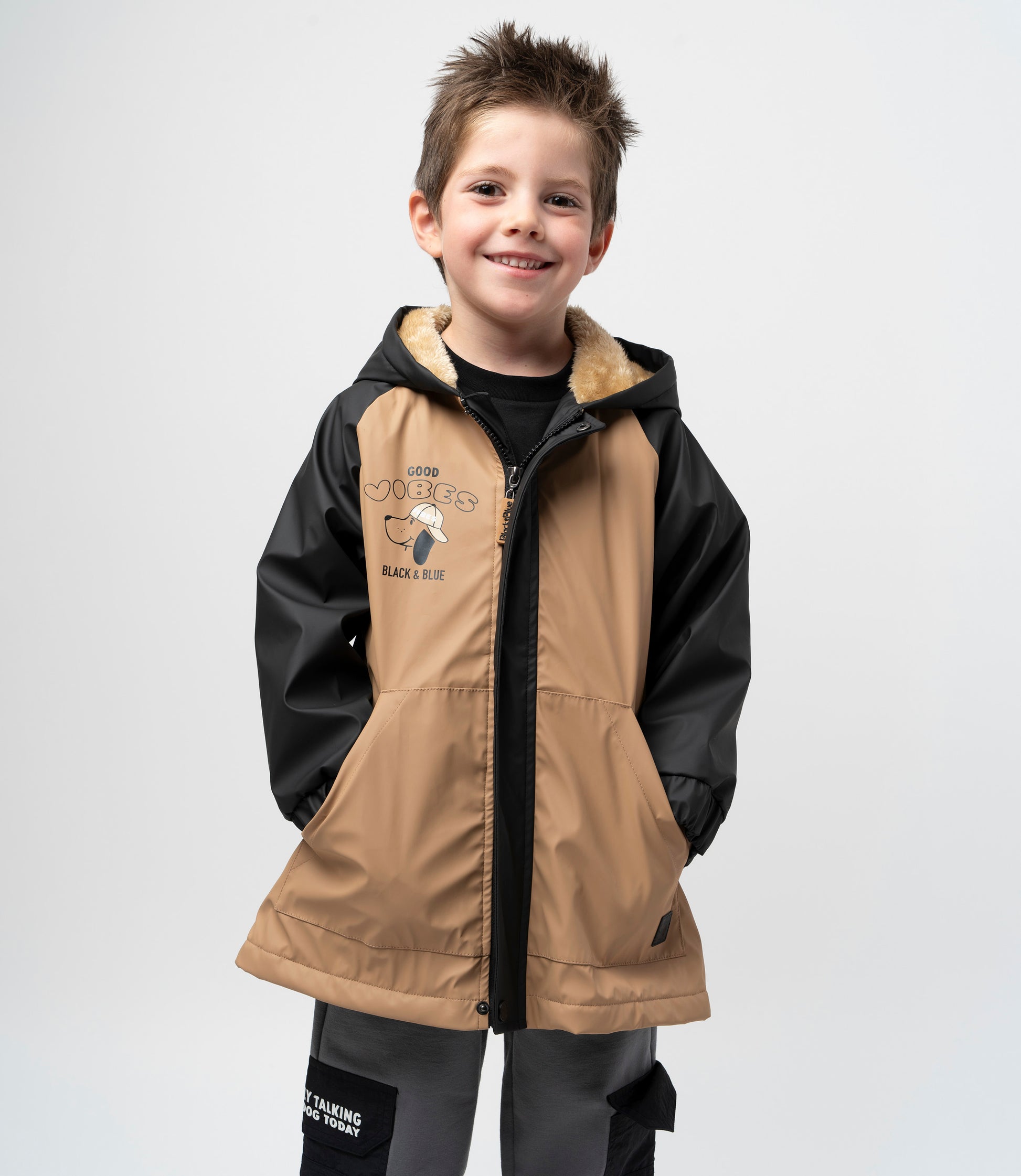 Chaqueta niño engomada 2 años / Negro