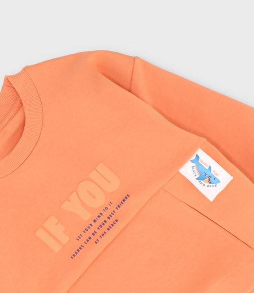 Polerón niño con bolsillo 2 años / Naranjo