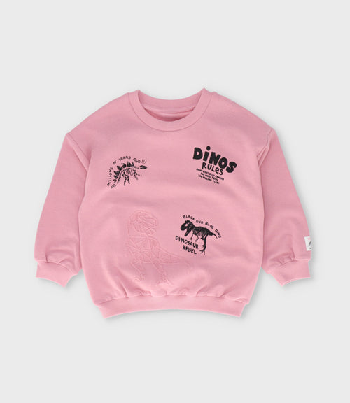 Polerón niño dinos rules 2 años / Rosado