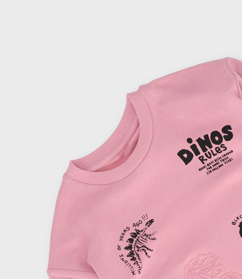 Polerón niño dinos rules 2 años / Rosado