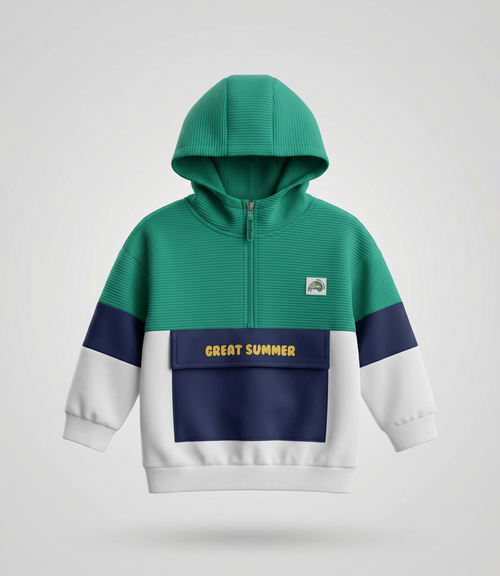 Polerón niño con gorro 2 años / Verde