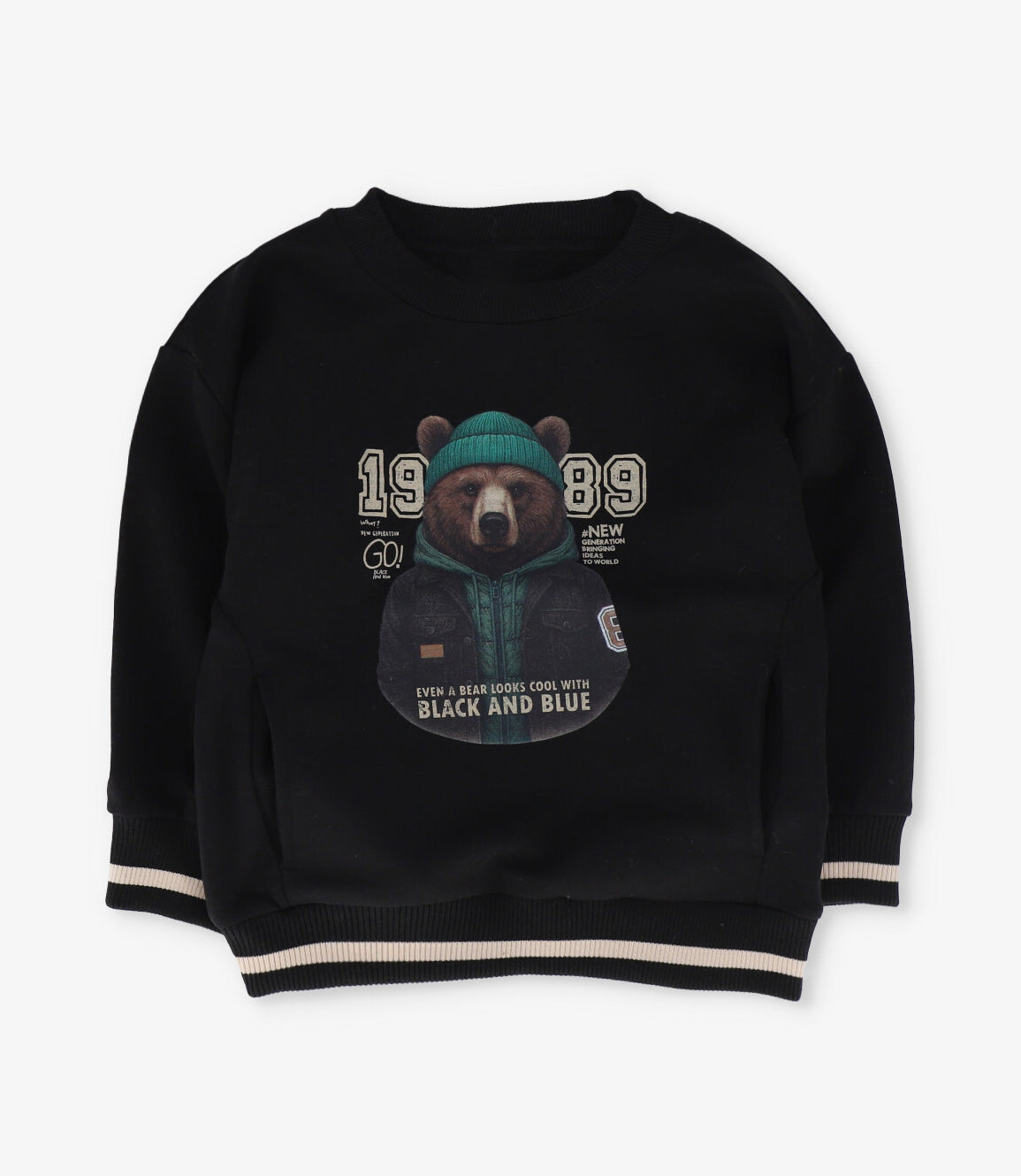 Polerón niño con oso 2 años / Negro