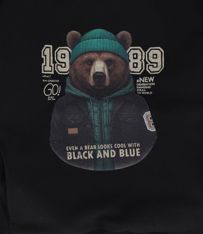 Polerón niño con oso 2 años / Negro