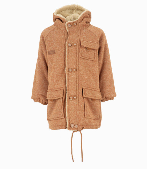 Abrigo Niño Con Gorro 2 años / Café