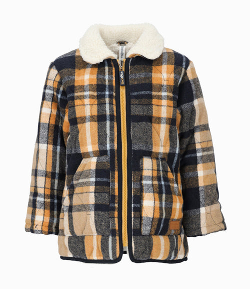 Abrigo niño cuadrillé 2 años / Mostaza